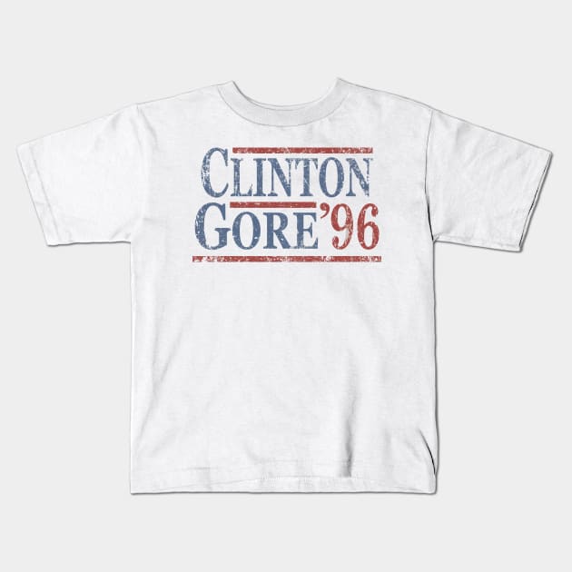Distressed Clinton Gore 96 Kids T-Shirt by Etopix